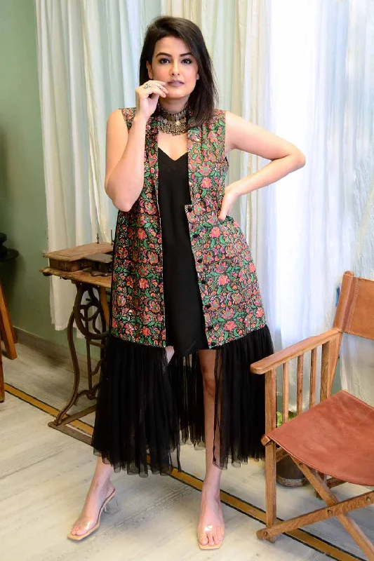 Block Printed Tulle Jacket Cum Dress Appliqued Jacket Beaded Jacket Sequined Jacket Block Printed Tulle Jacket Cum Dress Appliqued Jacket Beaded Jacket Sequined Jacket