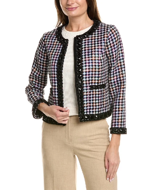Carolina Herrera Embroidered Crop Jacket Plaid Jacket Tartan Jacket Houndstooth Jacket Carolina Herrera Embroidered Crop Jacket Plaid Jacket Tartan Jacket Houndstooth Jacket