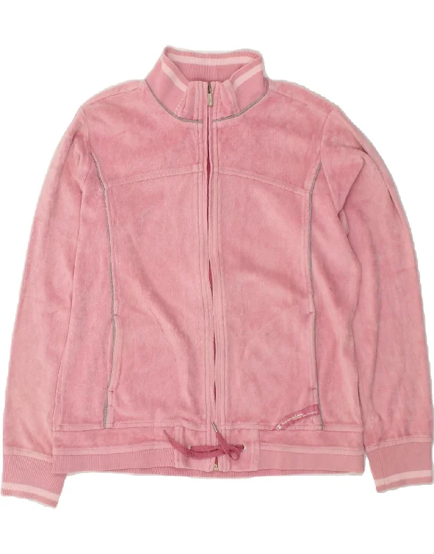 CHAMPION Womens Tracksuit Top Jacket UK 14 Medium Pink Cotton Fleece Jacket Down Jacket Feather Jacket CHAMPION Womens Tracksuit Top Jacket UK 14 Medium Pink Cotton Fleece Jacket Down Jacket Feather Jacket
