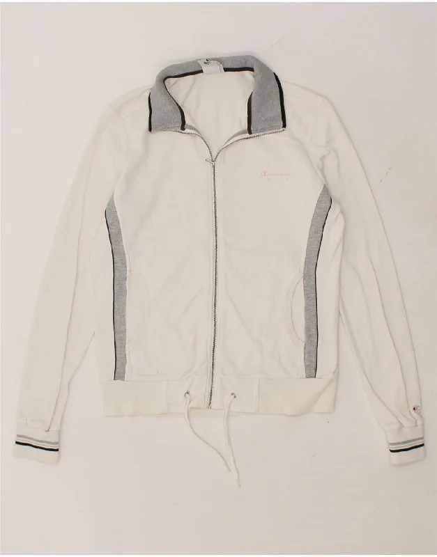CHAMPION Womens Tracksuit Top Jacket UK 16 Large White Colourblock Cotton Fleece Jacket Down Jacket Feather Jacket CHAMPION Womens Tracksuit Top Jacket UK 16 Large White Colourblock Cotton Fleece Jacket Down Jacket Feather Jacket