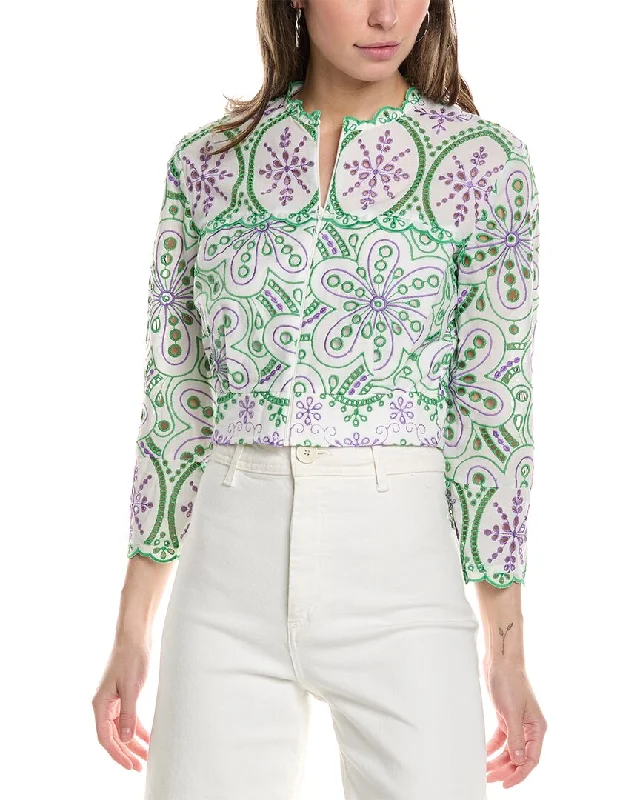 Charo Ruiz Ibiza Pupe Jacket A-Line Jacket Boat Neck Shawl Collar