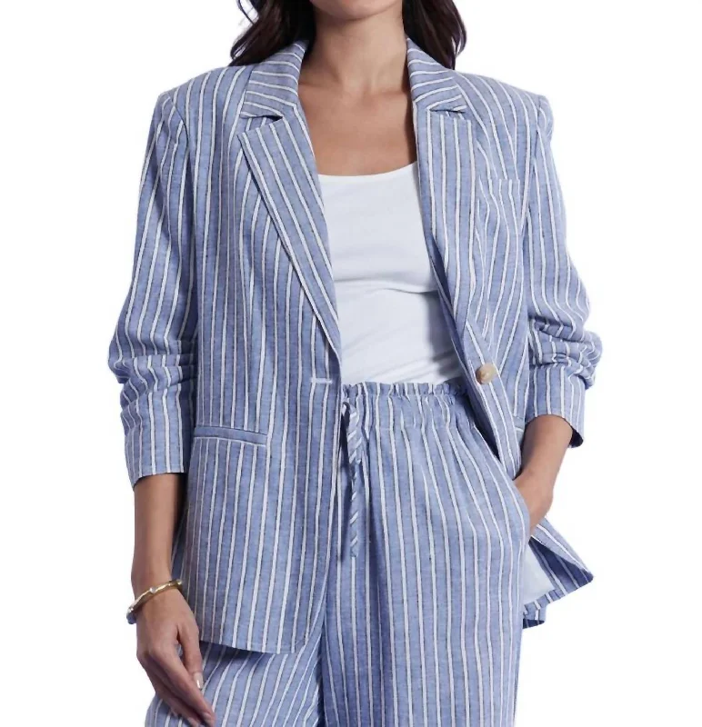 Cooper Bermuda Stripe Jacket In Blue,white Elasticated Jacket Padded Jacket Insulated Jacket Cooper Bermuda Stripe Jacket In Blue,white Elasticated Jacket Padded Jacket Insulated Jacket