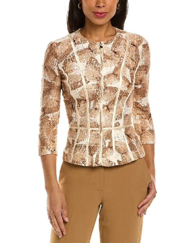 Elisabetta Franchi Jacket Zippered Front Buttoned Front Snap Front