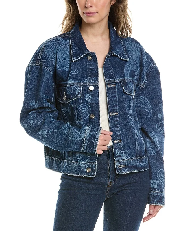 HUDSON Jeans Brea Swing Trucker Jacket Plaid Jacket Tartan Jacket Houndstooth Jacket HUDSON Jeans Brea Swing Trucker Jacket Plaid Jacket Tartan Jacket Houndstooth Jacket