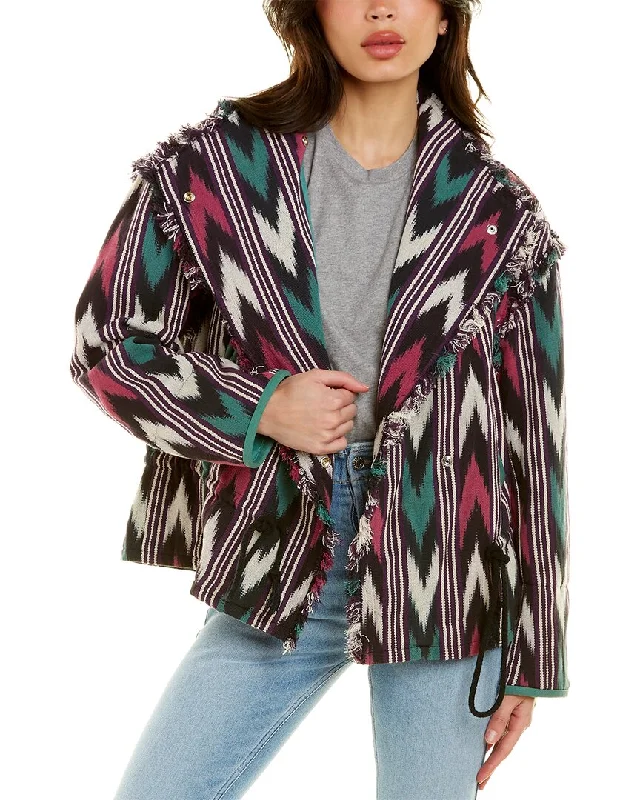 Isabel Marant Etoile Lexine Jacket A-Line Jacket Boat Neck Shawl Collar