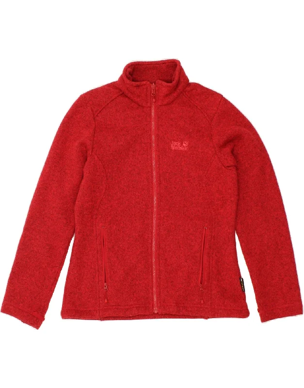 JACK WOLFSKIN Womens Tracksuit Top Jacket UK 12/14 Medium Red Flecked Fleece Jacket Down Jacket Feather Jacket JACK WOLFSKIN Womens Tracksuit Top Jacket UK 12/14 Medium Red Flecked Fleece Jacket Down Jacket Feather Jacket