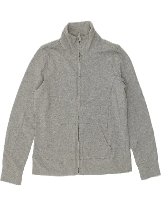 L.L.BEAN Womens Tracksuit Top Jacket UK 14 Medium Grey Cotton Knit Fabric Woven Fabric Fleece Fabric L.L.BEAN Womens Tracksuit Top Jacket UK 14 Medium Grey Cotton Knit Fabric Woven Fabric Fleece Fabric