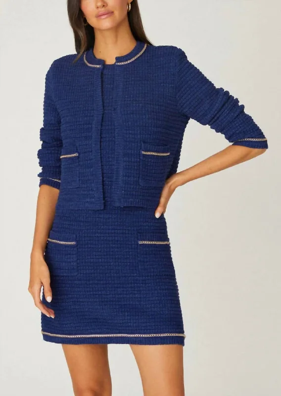 Maeve Knit Jacket In Deep Blue One-Shoulder Jacket Off-the-Shoulder Jacket Asymmetrical Jacket Maeve Knit Jacket In Deep Blue One-Shoulder Jacket Off-the-Shoulder Jacket Asymmetrical Jacket