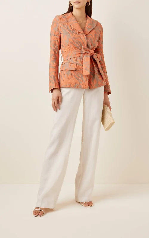 Malda Jacket In Amber Herringbone Jacket Checkered Jacket Solid Jacket