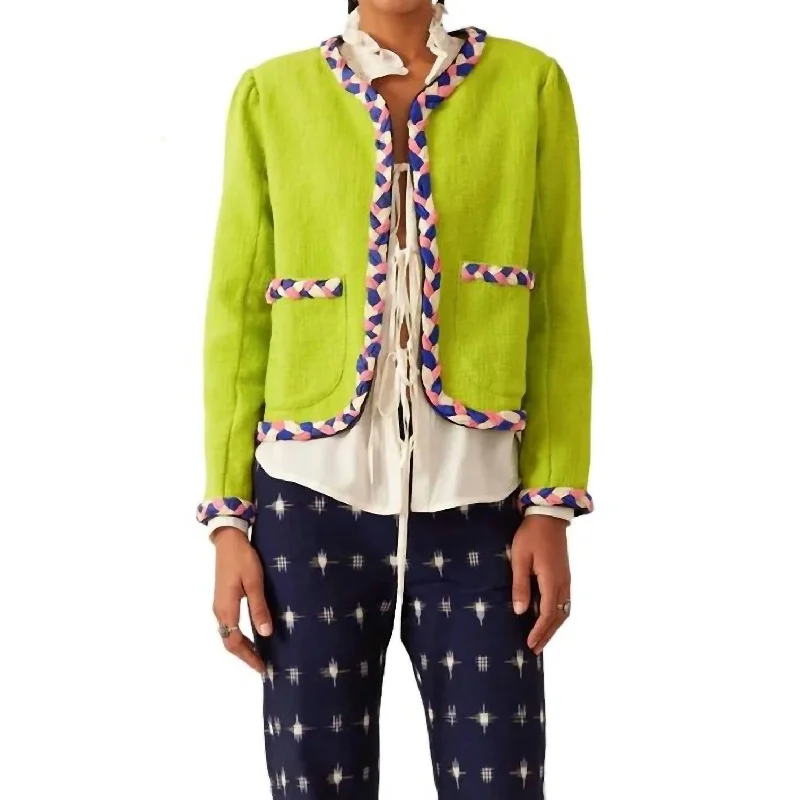 Marilou Acid Jacket In Green Hoodie Zip-Up Jacket Button-Up Jacket