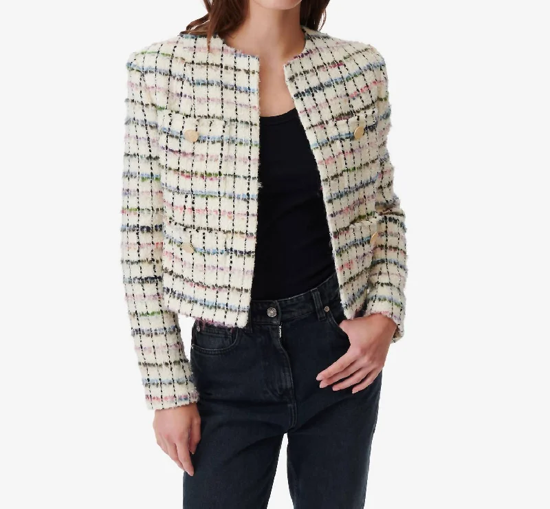 Miora Tweed Jacket In Multicolor Cardigan Sweater Pullover