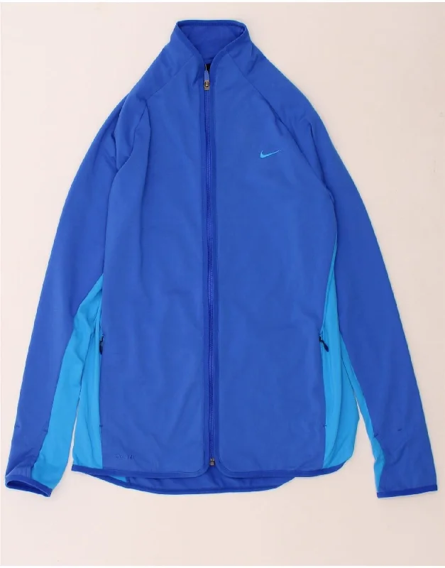 NIKE Womens Dri Fit Tracksuit Top Jacket UK 14 Large Blue Colourblock Wool Fabric Cashmere Fabric Tweed Fabric NIKE Womens Dri Fit Tracksuit Top Jacket UK 14 Large Blue Colourblock Wool Fabric Cashmere Fabric Tweed Fabric