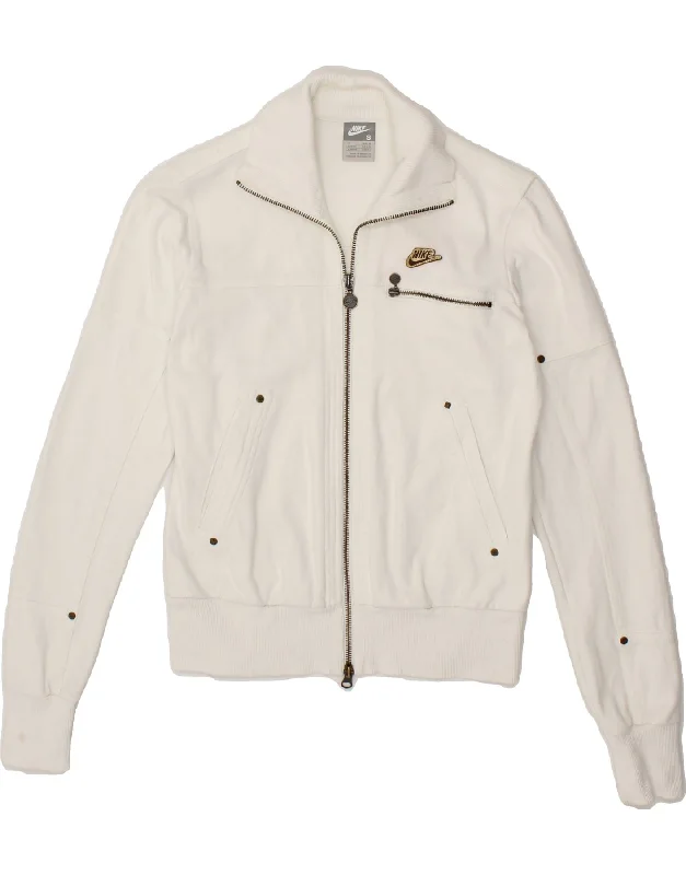 NIKE Womens Tracksuit Top Jacket UK 8/10 Small White Cotton Faux Fur Fabric Real Fur Fabric Shearling Fabric NIKE Womens Tracksuit Top Jacket UK 8/10 Small White Cotton Faux Fur Fabric Real Fur Fabric Shearling Fabric