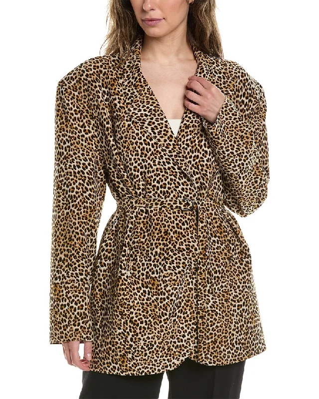 Norma Kamali Oversized Single-Breasted Jacket Bomber Jacket Anorak Windbreaker