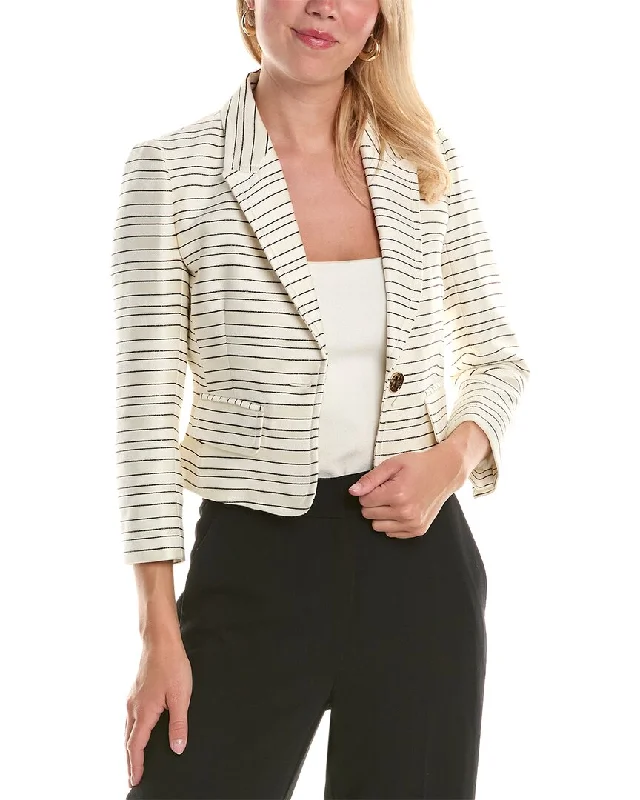 Paule Ka Linen-Blend Jacket Cotton Fabric Linen Fabric Terry Fabric