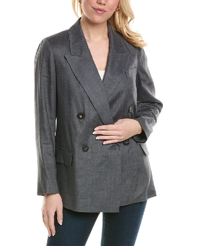 Peserico Linen & Wool-Blend Jacket Mesh Jacket Canvas Jacket Denim Jacket