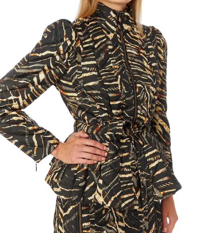 Raven Jacket In Zebra Chenille Fabric Brocade Fabric Lace Fabric