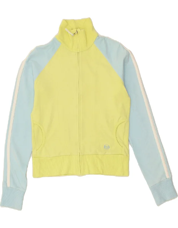 SERGIO TACCHINI Womens Crop Tracksuit Top Jacket UK 12 Medium Yellow Striped Jacket Polka Dot Jacket Floral Jacket SERGIO TACCHINI Womens Crop Tracksuit Top Jacket UK 12 Medium Yellow Striped Jacket Polka Dot Jacket Floral Jacket