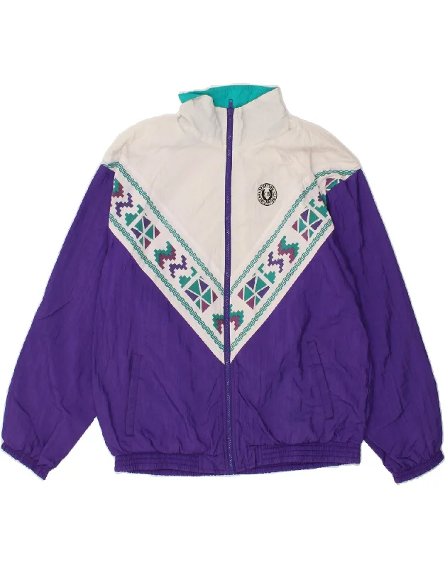 VINTAGE Womens Tracksuit Top Jacket UK 18 XL Purple Colourblock Bomber Jacket Anorak Windbreaker VINTAGE Womens Tracksuit Top Jacket UK 18 XL Purple Colourblock Bomber Jacket Anorak Windbreaker