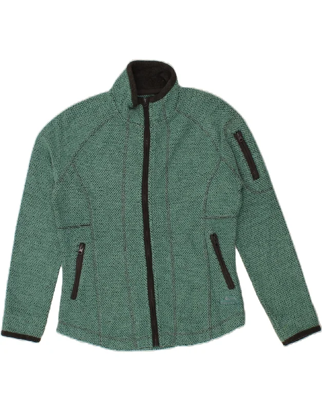 WEIRD FISH Womens Tracksuit Top Jacket UK 12 Medium  Green Cotton Welt Pockets Slit Pockets Flap Pockets