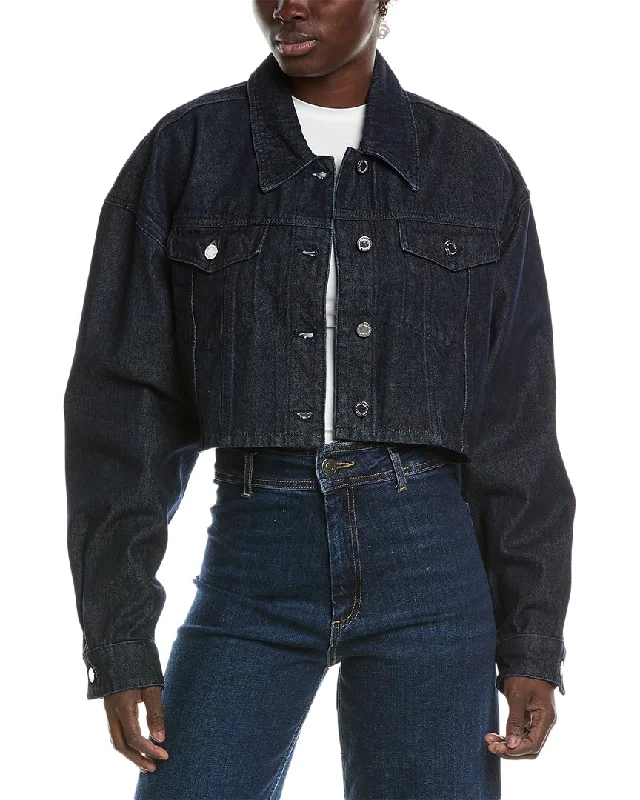 WeWoreWhat Cropped Denim Jacket Herringbone Jacket Houndstooth Jacket Plaid Jacket