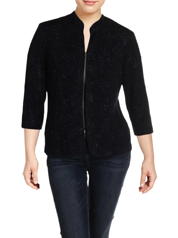 Womens Glitter Special Occasion Jacket Wool Fabric Cashmere Fabric Tweed Fabric
