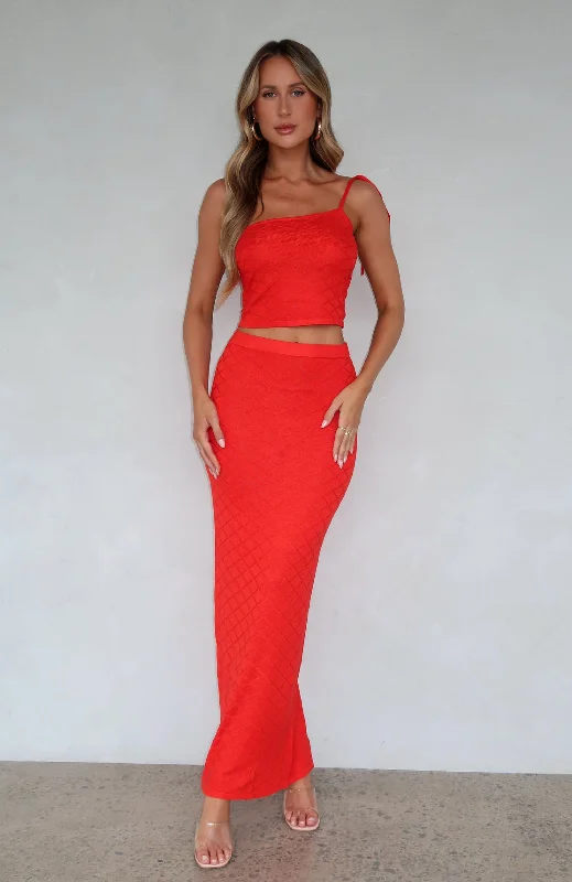 Carrying Your Love Maxi Skirt Chilli