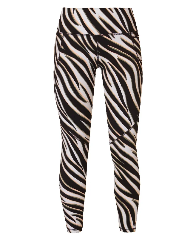 Power 7/8 Workout Leggings Sb5400a 78 Black-Waved-Zebra-Pr