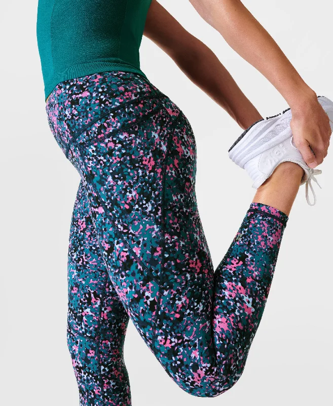 Power 7/8 Workout Leggings Sb5400a 78 Pink-Scattered-Petal