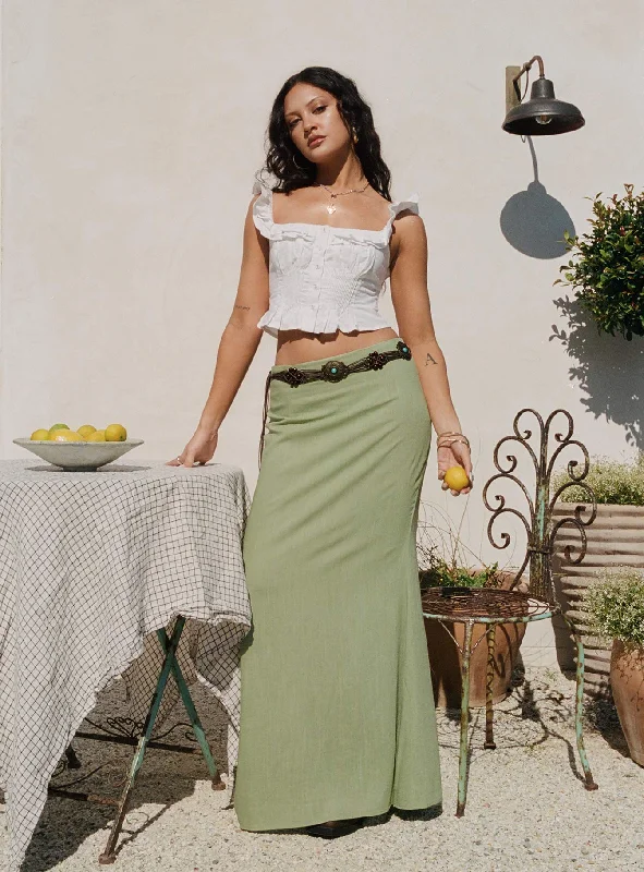 Sophia Maxi Skirt Green