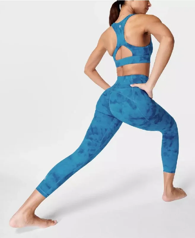 Super Soft 7/8 Yoga Leggings Sb6916a 7878 Blue-Spray-Dye-Print