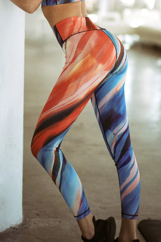 Vivid and Vibrant Active Watercolor Leggings