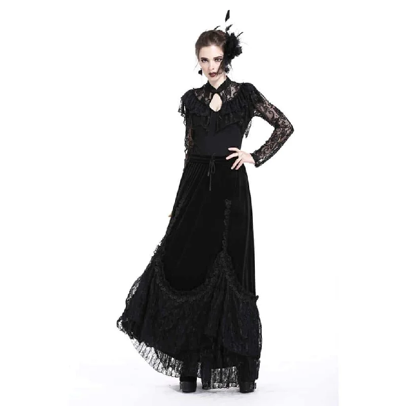 Women's Elaborate Lace & Velour Skirt