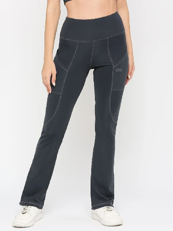 Women's Flared Sports Leggings - Charcoal