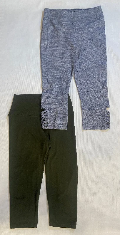 Lot of 2-Women’s Athletic Legging Capri’s Sizes Small NWT (Green, Gray)