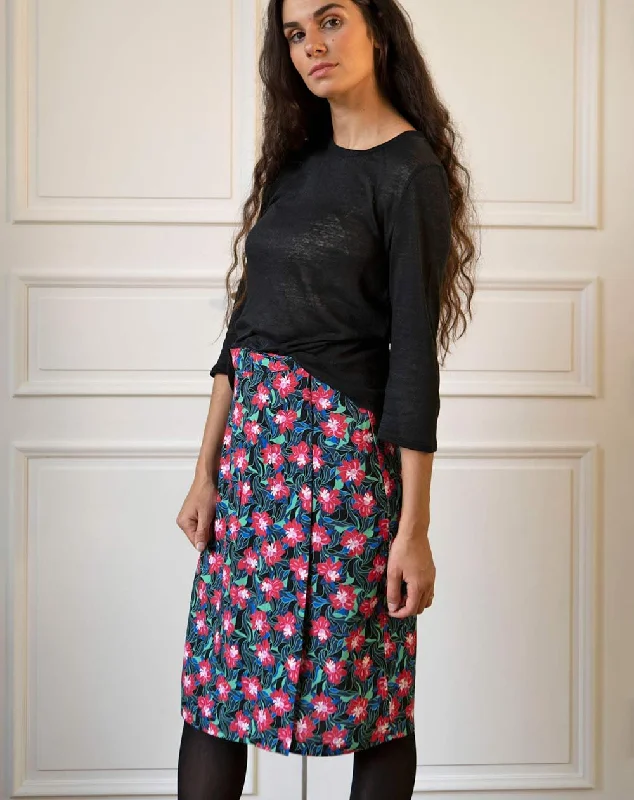 Zana Wrap Skirt Hibiscus cotton skirt soft
