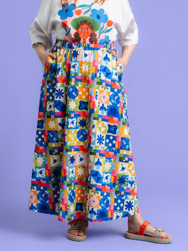 Alison Torkku Skirt Colorful casual skirt length