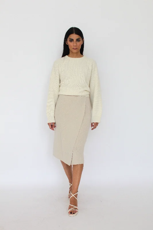Allegra Cashmere Blend Wrap Skirt pencil skirt chic