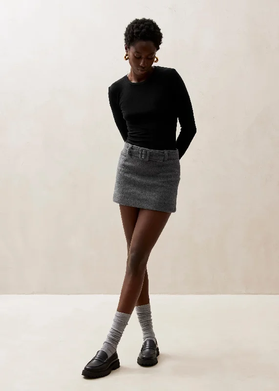 Liv Skirt Grey silk skirt sleek