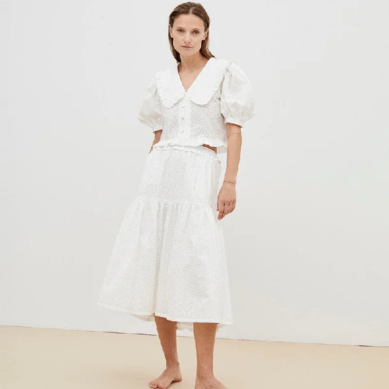 Antonella Woman Skirt - Off White modal blend skirt
