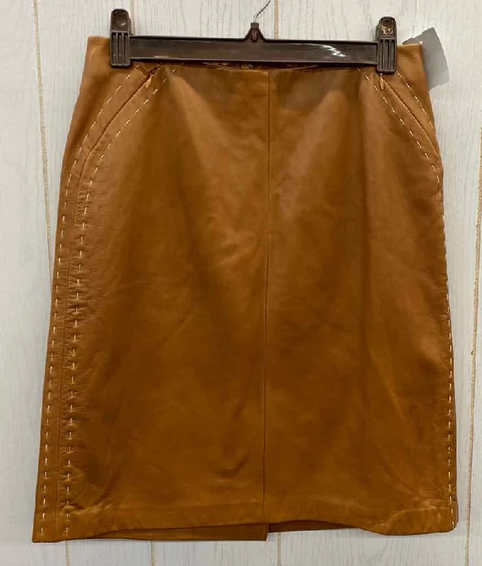 Brown Womens Size 6 Skirt leather skirt sleek