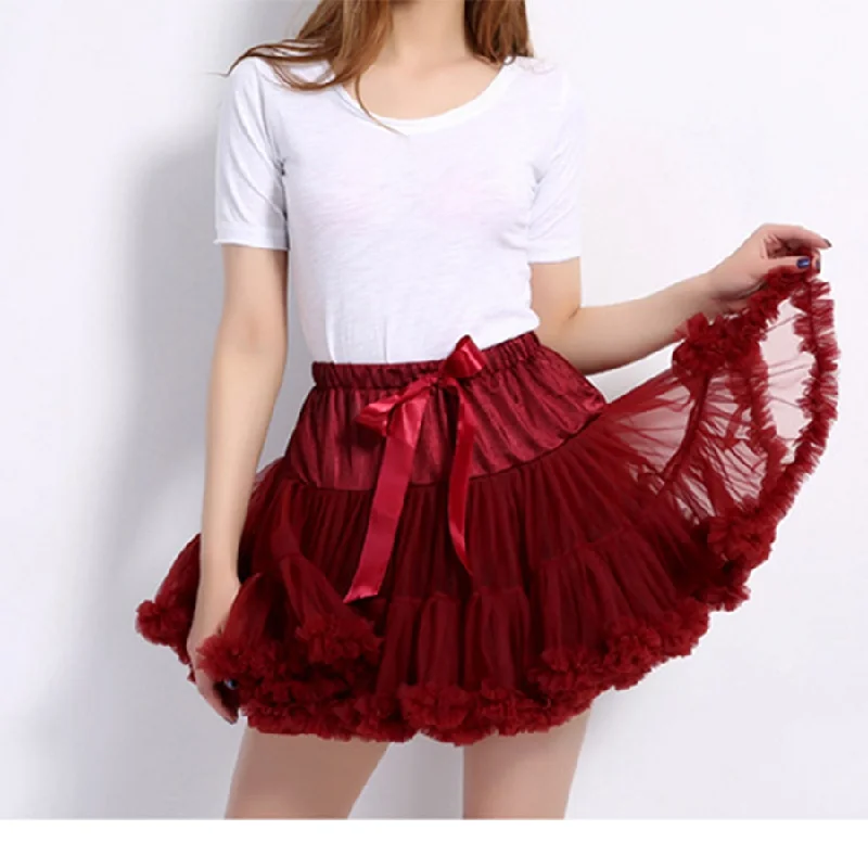 Casual Mesh Pleated Short Multicoloured Skirt J30019 flowy skirt hem
