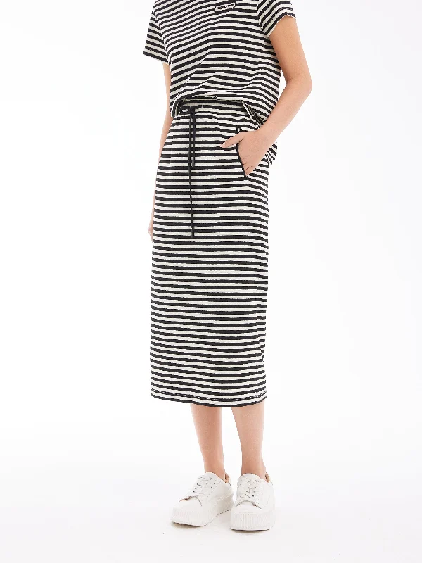 Casual Striped Suit-Skirt linen skirt relaxed