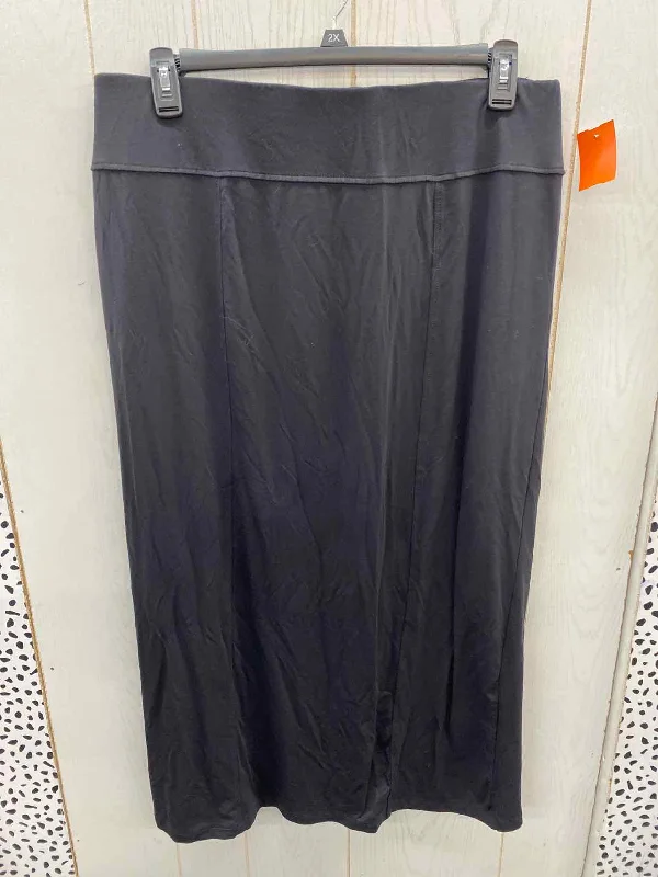 Christopher & Banks Black Womens Size 16 Skirt linen skirt breathable