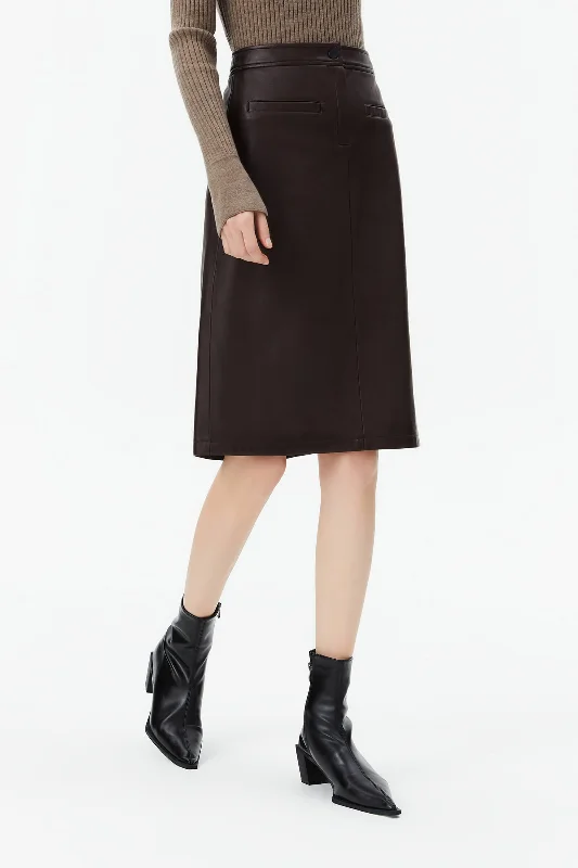 Elegant Workplace-Style Belted H-Line Skirt corduroy skirt cozy