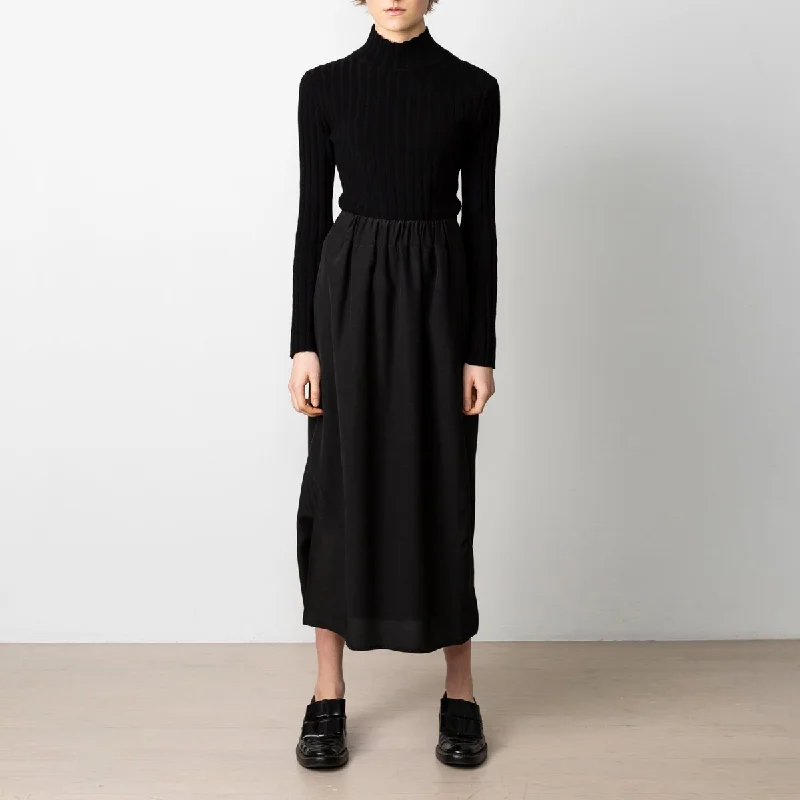 Florence Silk Skirt Black wool skirt warm