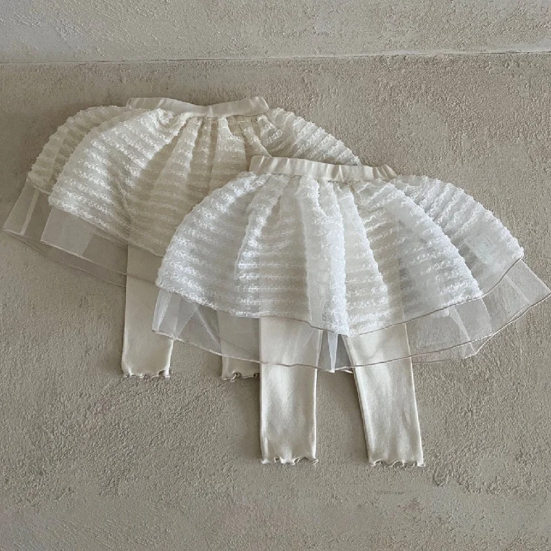 Girls Princess Tulle Skirt Leggings (1-6y) - Cream Skirt denim skirt trendy
