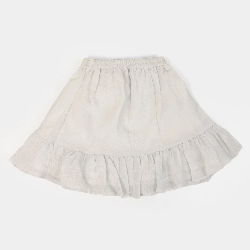 Girls Printed Skirt Crushed - White denim skirt classic