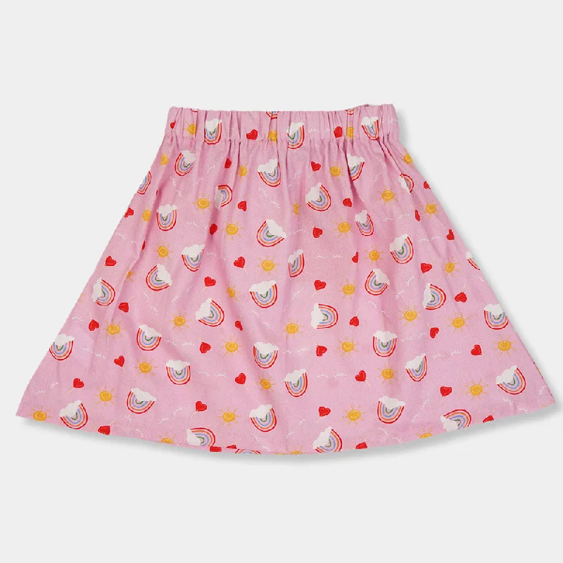 Girls Cotton Short Skirt Rainbow - Pink corduroy skirt durable