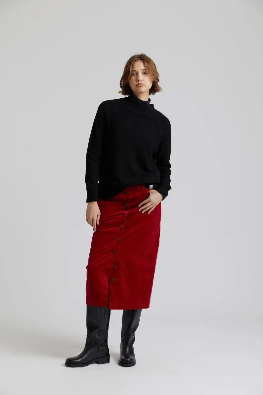 Isabel Cotton Skirt Cherry leather skirt sleek